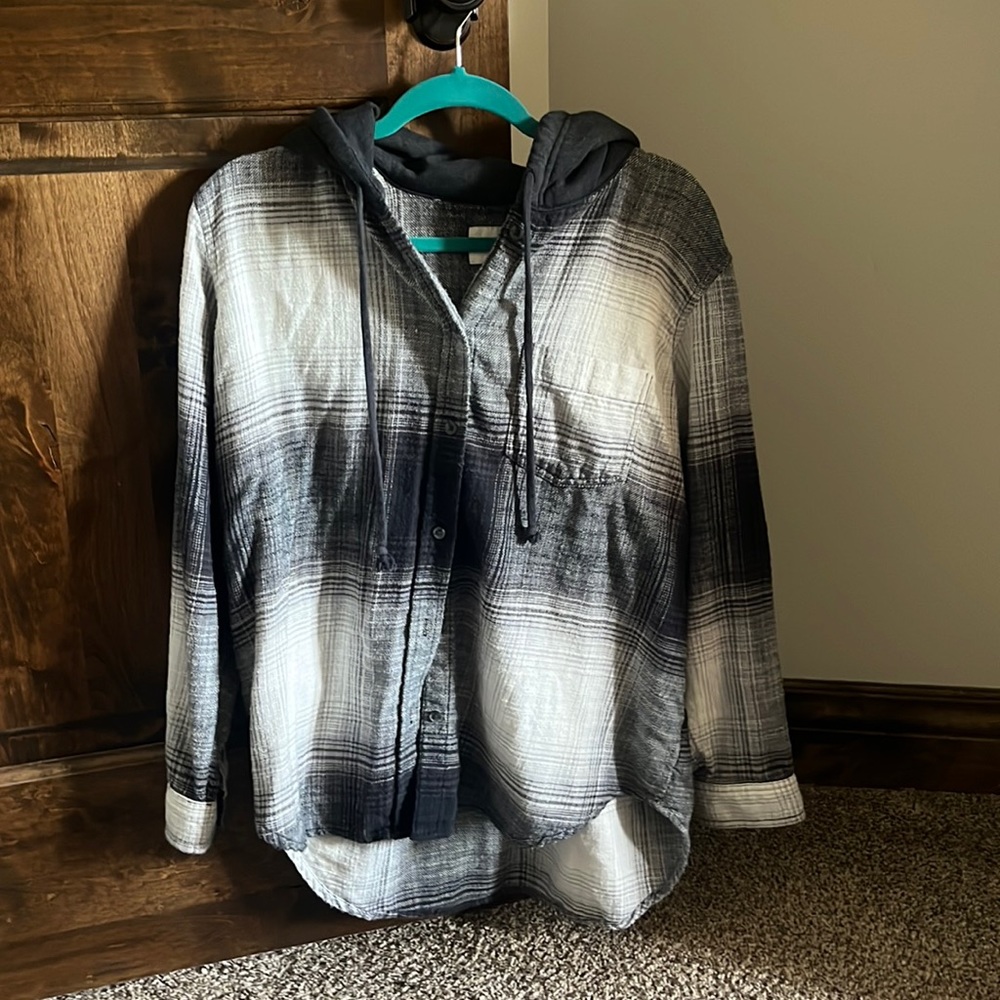 Hooded Button up Flannel